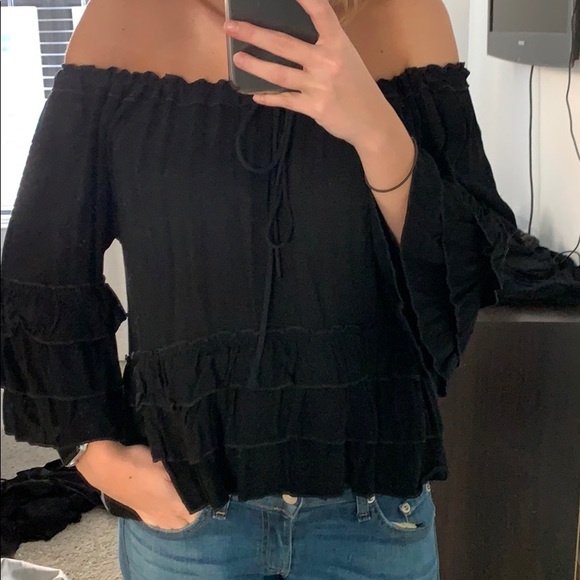 Black Ruffle Top - Picture 4 of 5